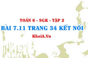 Bài 7.11 trang 34 Toán 6 Tập 2 Kết nối tri thức